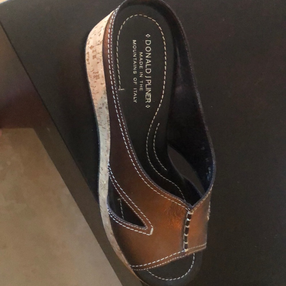 Donald J Pliner Bronze Wedge Sandals